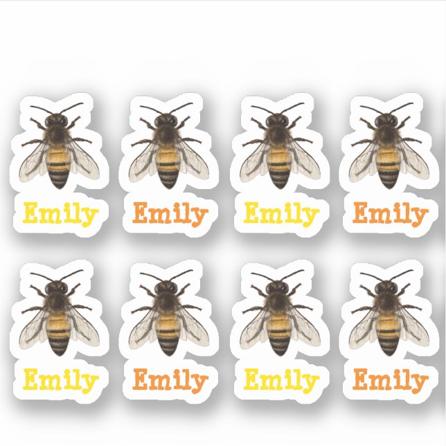 Sticker abeille personnalisée (Devant)