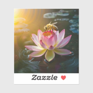 Sticker Abeille sur fleur de lotus