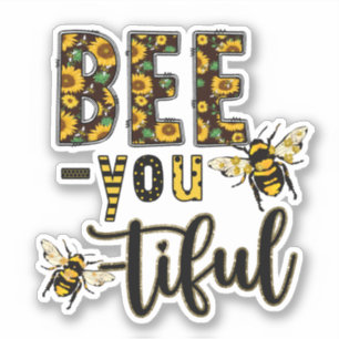 Sticker Abeille Vous Ti Plein D'Abeilles Tournesols