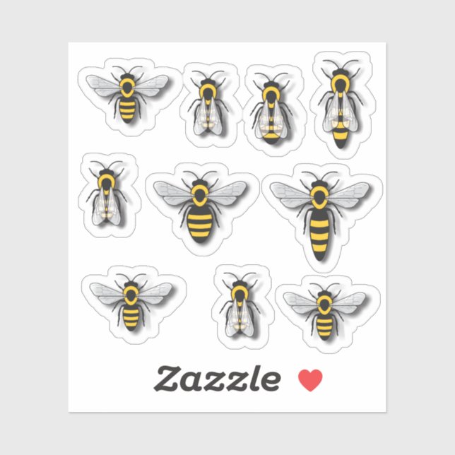 Sticker Abeilles de miel (Feuille)