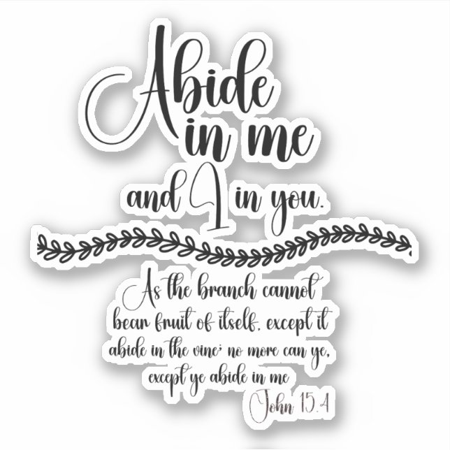 Sticker Abide in Me Bible Verse (Devant)