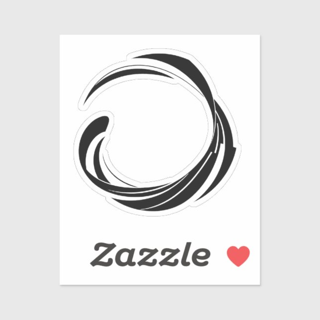 Sticker Abstract Swirl Circle Design – curved ring artwork (Feuille)