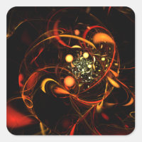 Sticker Abstrait Art Carré Heartbeat