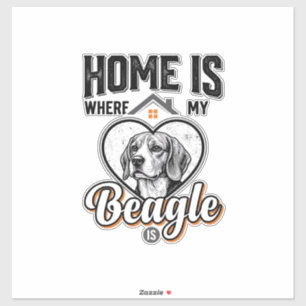 Sticker Accueil est où se trouve mon Beagle Design de chie