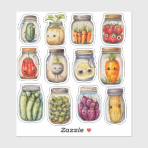 Sticker Accueil Fabriqué de Légumes Préservés Scrapbooking