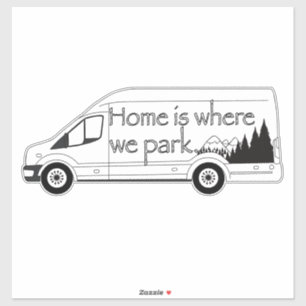 Sticker Accueil Où Nous Garons Camper Van