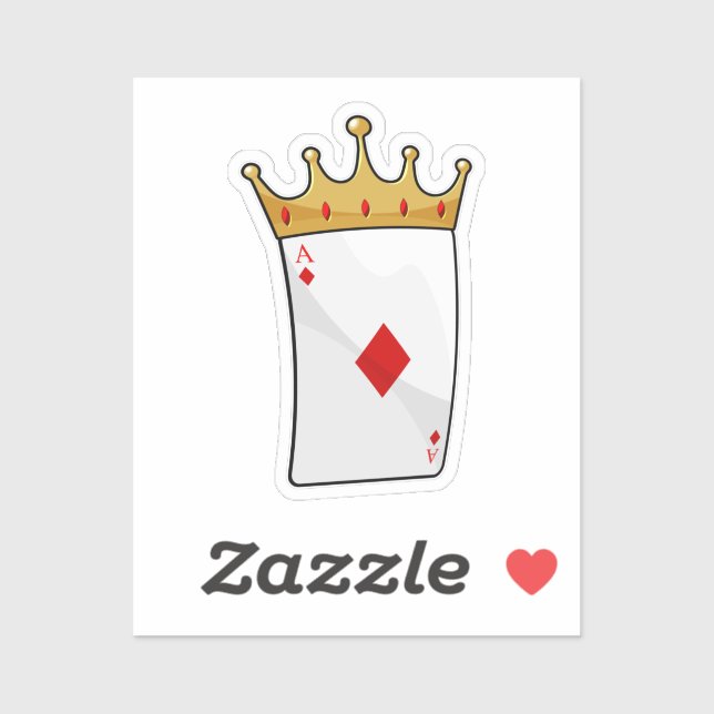 Sticker Ace diamant avec Couronne (Feuille)