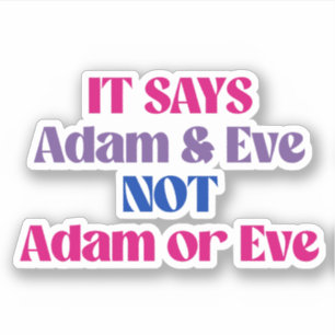 Sticker Adam et Eve pas Adam ou Eve
