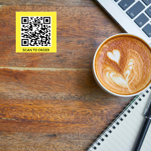 Sticker Add your own Code QR Scan to order Minimum Simple