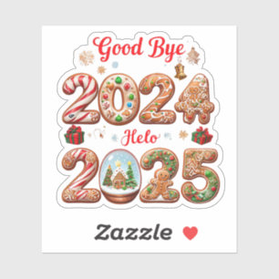Sticker Adieu 2024 Bonjour 2025 Bonne année Design