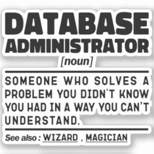 Sticker Administrateur de Base de Données Nom Travailleur 
