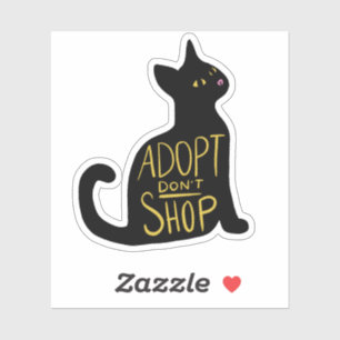 Sticker Adopter Ne pas acheter Secourt de chat Feral