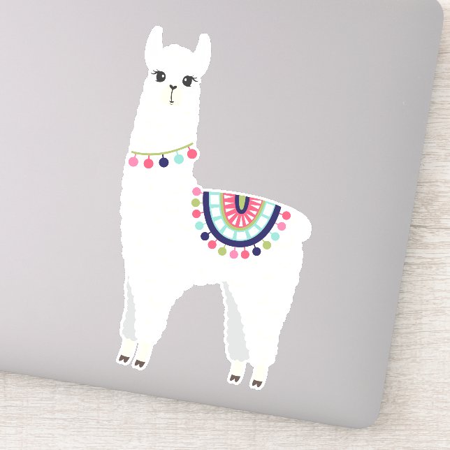 Sticker Adorable Alpaca blanc (Détail)