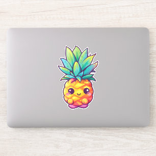 Sticker Adorable ananas Kawaii   Joyeux fruits