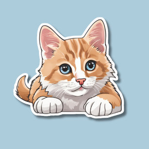 Sticker Adorable Bleu Eyed Chat étanche