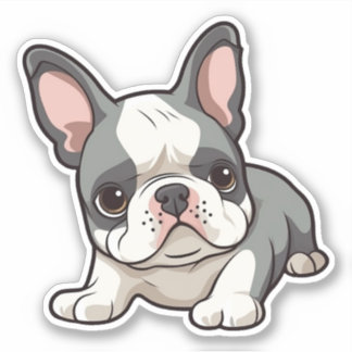 Sticker Adorable Chien de taureau Français Chien Chien