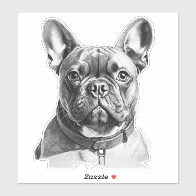 Sticker Adorable Chien-taureau français (Feuille)