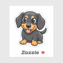 Sticker Adorable Dachshund, Kawaii Charmer, Petit
