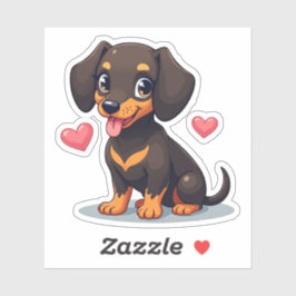 Sticker Adorable Dachshund, Kawaii Cutie, Petit