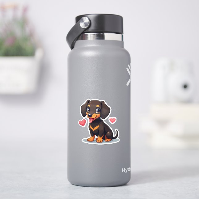 Sticker Adorable Dachshund, Kawaii Cutie, Petit (HydroFlask)