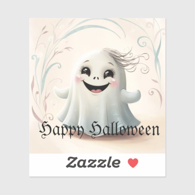 Sticker Adorable Ghomajorité ami Halloween Design (Feuille)