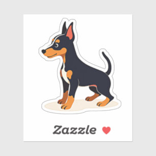 Sticker Adorable Manchester Terrier, Charme Cubiste, Petit