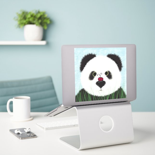 Sticker Adorable Ours De Panda (Ordinateur portable sur le bureau)