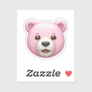 Sticker Adorable Ours Rose Emoji