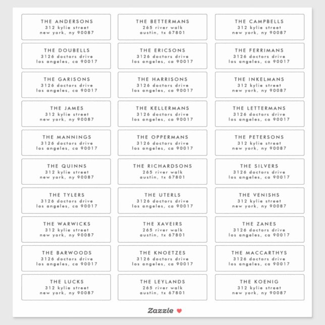 Sticker Adresse de l'invité du mariage individuel élégant (Feuille)
