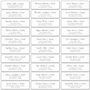 Sticker Adresse de l'invité Mariage de rédaction simple