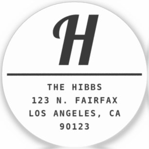 Sticker Adresse de retour en noir et blanc transparent