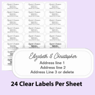 Sticker Adresse de Retour Trois Lignes Claire Transparente