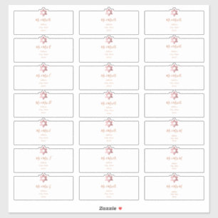 Sticker Adresse d'invité transparente, Faux Rose Gold Star