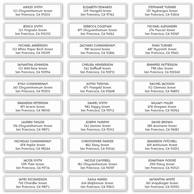 Sticker Adresse du Mariage d'images simple (Devant)