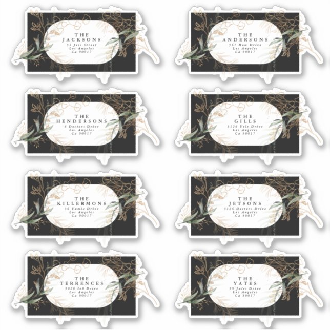 Sticker Adresse du Mariage Eucalyptus (Devant)