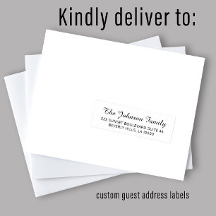 Sticker Adresse individuelle blanche noire élégante étique