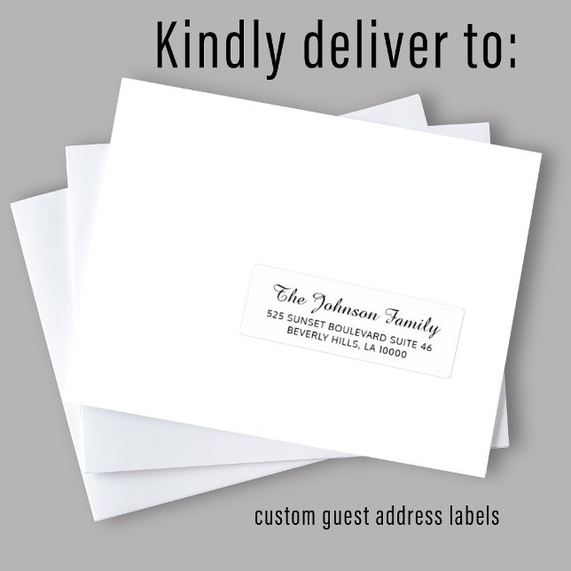 Sticker Adresse individuelle blanche noire élégante étique (Créateur téléchargé)