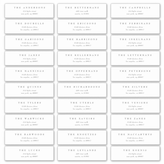 Sticker Adresse individuelle du mariage Classic Dark Grey (Devant)