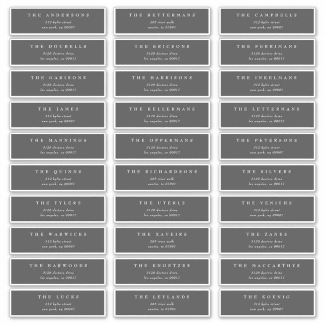 Sticker Adresse individuelle du mariage traditionnel gris  (Devant)
