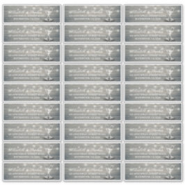Sticker Adresse mariage Champagne Verre Bois Lumières à co