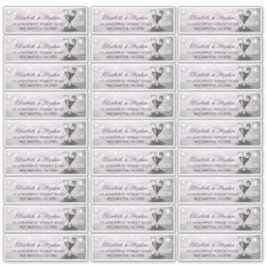 Sticker Adresse mariage Champagne Verre Bois Lumières à co