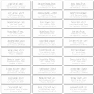 Sticker Adresse simple manuscrite du Mariage invité