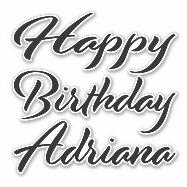 Sticker Adriana Nom Prénom Anniversaire de la Broderie noi (Devant)