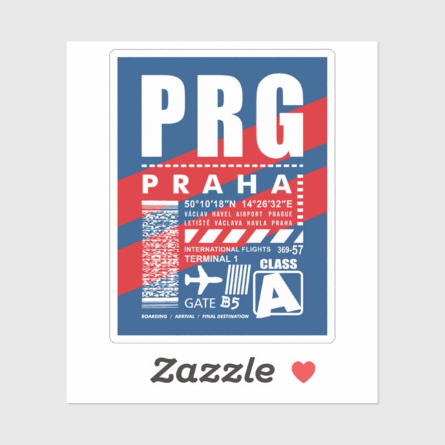 Sticker Aéroport PRG de Prague (Feuille)