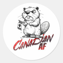 Sticker AF canadien de castor en colère