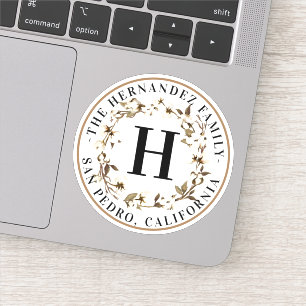 Sticker Affaire de famille de monogramme de guirlande de