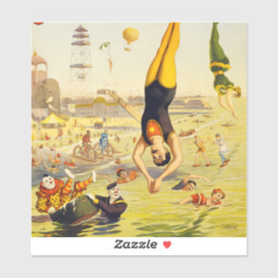 Sticker Affiche de la foire-spectacle de Coney Island 1898