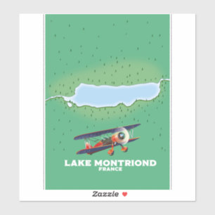 Sticker Affiche de vacances du lac Montriond France.