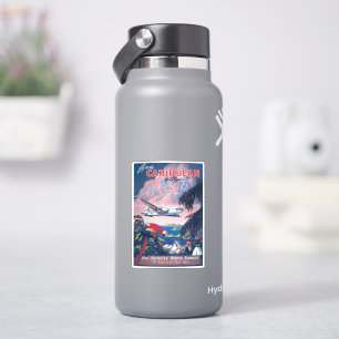 Sticker Affiche De Voyage D'Avion De Mer Survolant Les Car