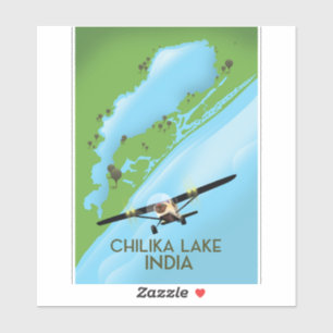 Sticker Affiche de voyage du lac Chilika en Inde